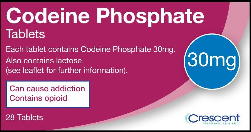 Codeine Phosphate 30mg 28 Tablets in UK